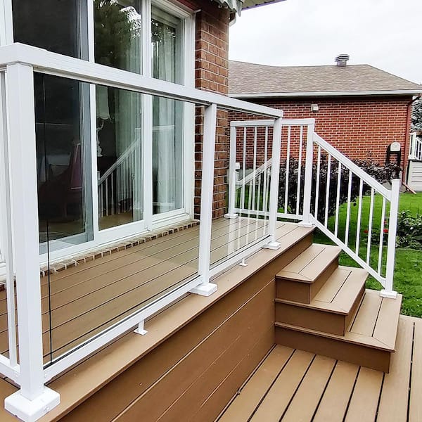 30-7/16 in. H x 18 in. W Clear Aluminum Deck Railing Tempered Glass Panel for 36 in. High System
