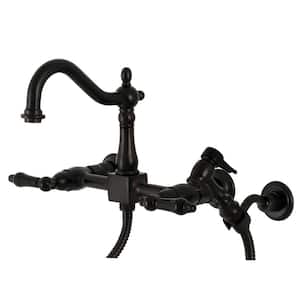 Duchess 2-Handle Wall-Mount Kitchen Faucet with Side Sprayer in Oil Rubbed Bronze