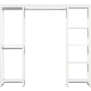91 in. W White Adjustable Tower Wood Closet System with 9 Shelves