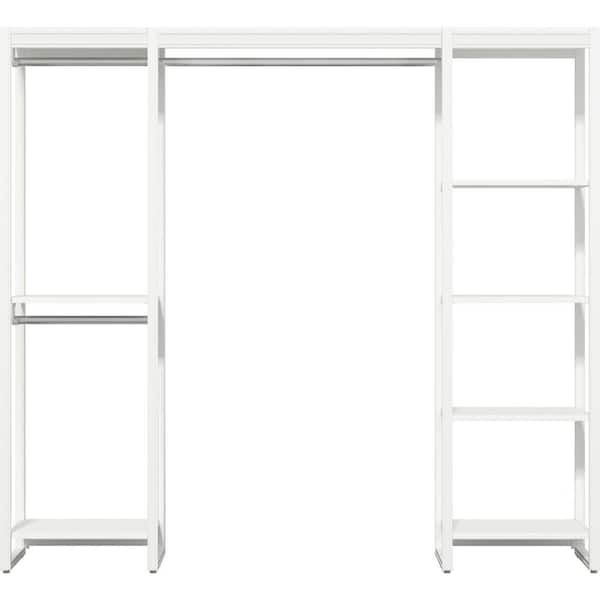 Expandable Reach-in Closet System with Shoe Rack, White – EZ Shelf
