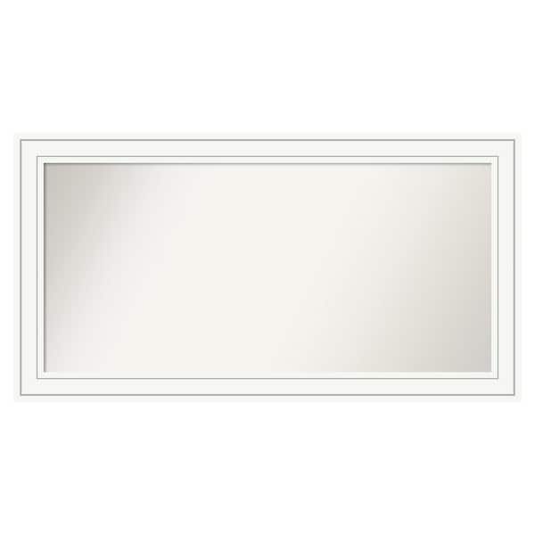 Amanti Art Craftsman White 47 in. x 25 in. Custom Non-Beveled Satin Wood Framed Bathroom Vanity Wall Mirror