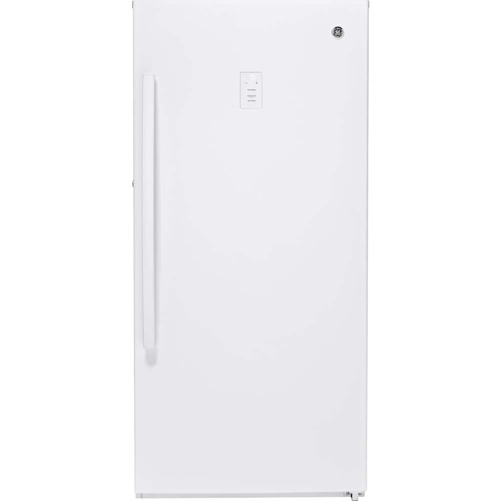 Ge Garage Ready 14 1 Cu Ft Frost Free Upright Freezer In White Fuf14smrww