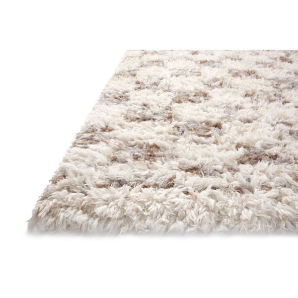 Angela Rose Amira 1 ft. 6 in. x 1 ft. 6 in. Ivory / Pebble Shag Sample Rug