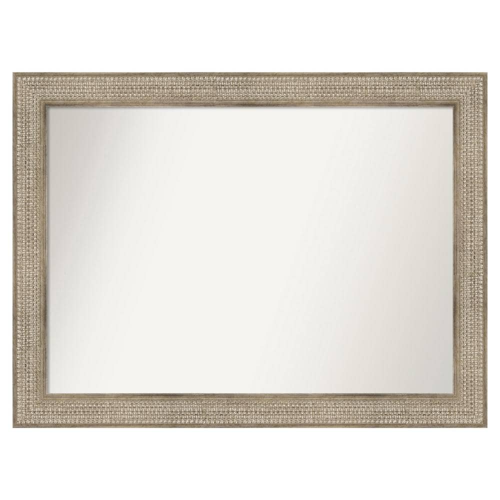 Trellis Silver 44 in. x 33 in. Custom Non-Beveled Wood Framed Bathroom Vanity Wall Mirror price history on PriceWatchPro