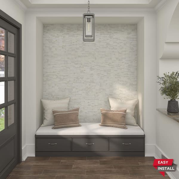 Xpress Mosaix Groutless Daphne White 12 in. x 13 in. Marble Honed Mosaic Tile (360 sq. ft./Pallet)