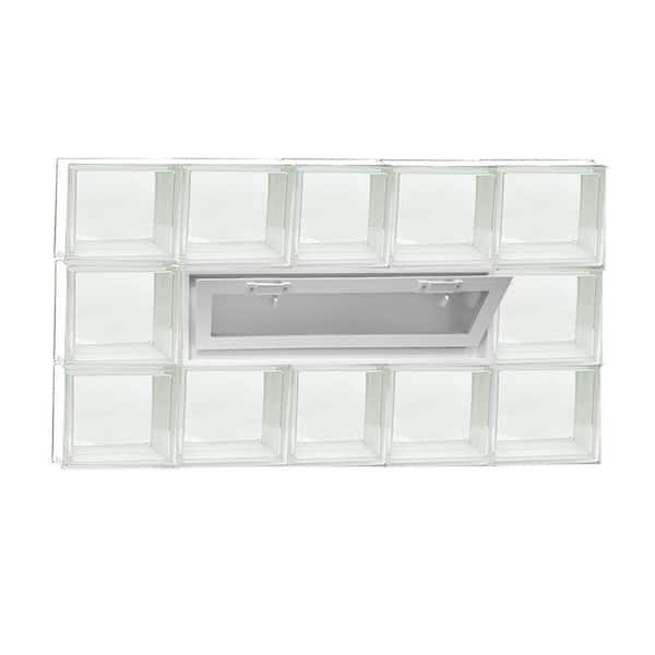 Clearly Secure 36.75 in. x 17.25 in. x 3.125 in. Frameless Vented Clear Glass Block Window