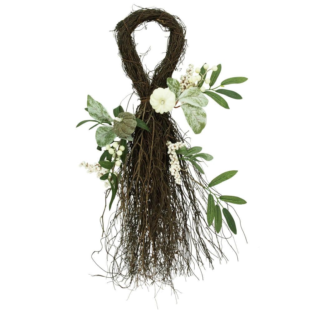 24 in. Pumpkins and Berries Artificial Fall Harvest Twig Teardrop Swag price history on PriceWatchPro