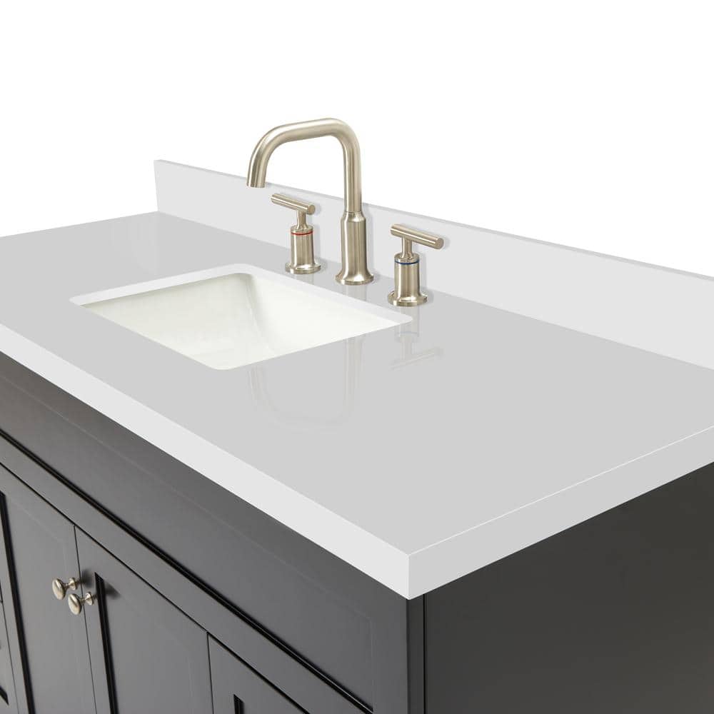 Hamlet 55" Black Vanity with White Quartz Top