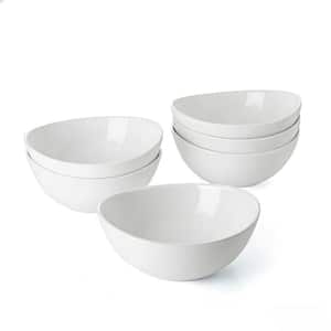 Numhew White 8 in. 42 fl. oz. Porcelain Serving Bowls for Salad