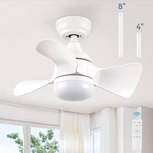 20 in. Indoor Matte White Small Downrod Color Changing 6-Speeds LED Ceiling Fan with Light Kit and Remote Control