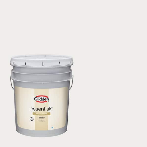 Glidden Essentials 5 gal. PPG1172-1 Snow Storm Semi-Gloss Exterior Paint