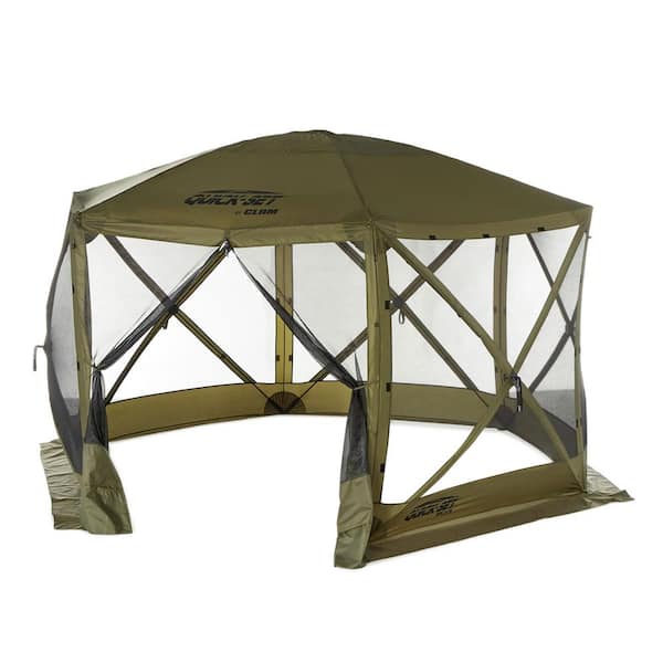Clam Escape Portable 4-Person Camping Outdoor Gazebo Canopy Shelter Tent, Green
