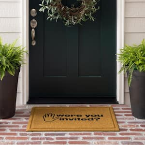 Were You Invited Natural 18 in. x 30 in. Faux Coir Doormat