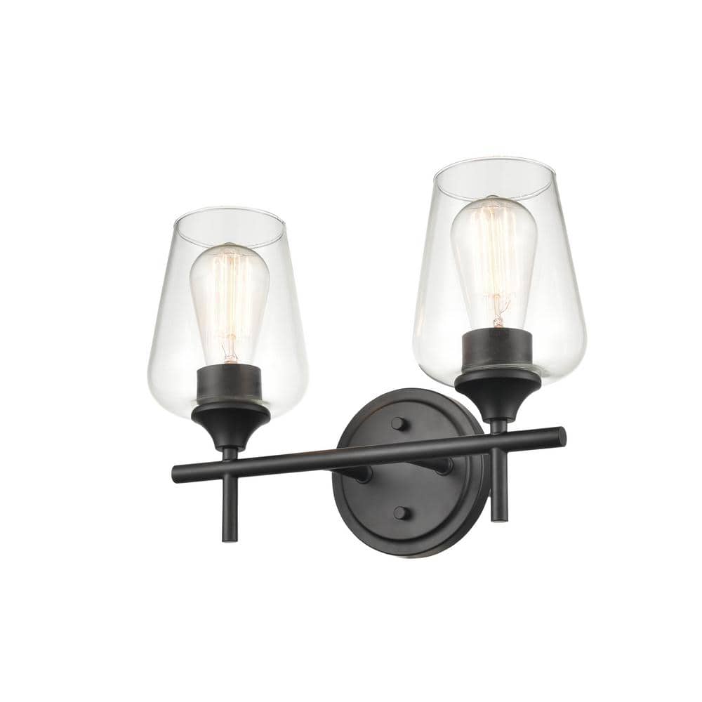 13.75 in. 2-Light Matte Black Vanity Light price history on PriceWatchPro