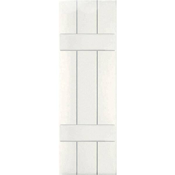 Ekena Millwork 12 in. x 71 in. Exterior Real Wood Pine Board and Batten Shutters Pair White