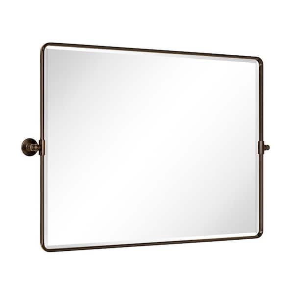 TEHOME Lutalo 40 in. W x 30 in. H Rectangular Metal Framed Wall Mounted Bathroom Vanity Mirror in Oil Rubbed Bronze