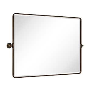 Lutalo 40 in. W x 30 in. H Rectangular Metal Framed Wall Mounted Bathroom Vanity Mirror in Oil Rubbed Bronze