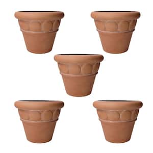 32 in. Dia White Washed Terracotta Composite Commercial Planter (5-Pack)