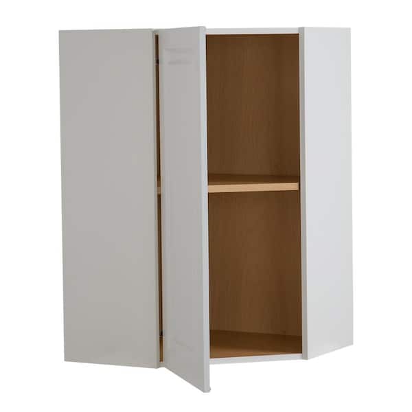 Hampton Bay Benton Assembled 24x36x12 5 In Corner Wall Cabinet In White Bt2436c Wh The Home Depot