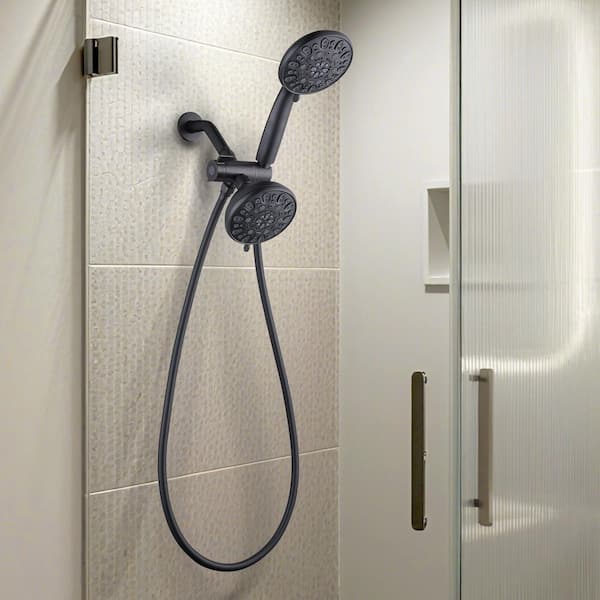 Wall Mount 5-Spray 4.5 in. Dual Shower Head and Handheld Shower Head 1.75 GPM in Oil Rubbed Bronze