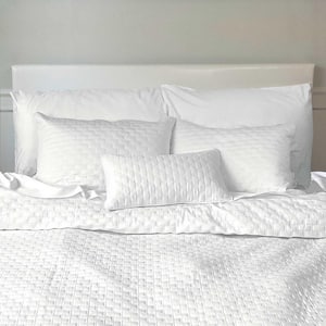 Melange Snow Twin Viscose from Bamboo Cotton Quilted Coverlet