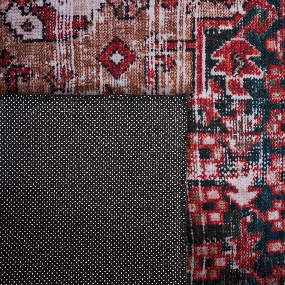Tucson Square Easy-Care Rust & Green Synthetic Area Rug - 6'x6'