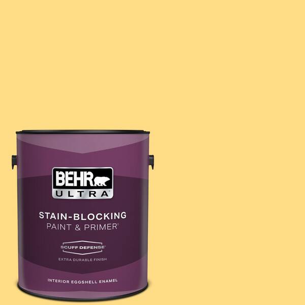 BEHR ULTRA 1 gal. #340B-5 Yellow Brick Road Extra Durable Eggshell Enamel Interior Paint & Primer