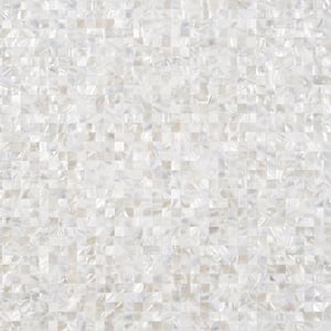 Luxe Core Square White 11.81 in. x 11.81 in. Mother of Pearl Peel and Stick Tile (0.96 Sq. Ft. / Sheet)