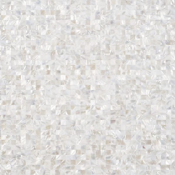 Ivy Hill Tile Luxe Core Square White 11.81 in. x 11.81 in. Mother of Pearl Peel and Stick Tile (0.96 Sq. Ft. / Sheet)