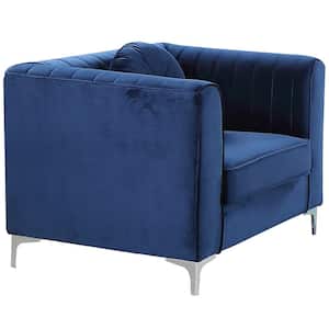 Syracuse Blue Velour Arm Chair