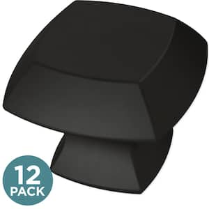 Mandara 1-1/4in. (32 mm) Matte Black Cabinet Knob (12-Pack)