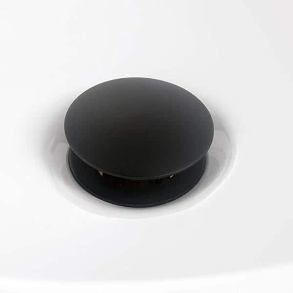 Pop Up Drain Stopper Bathroom Sink Drain with Overflow Matte Black RB0739