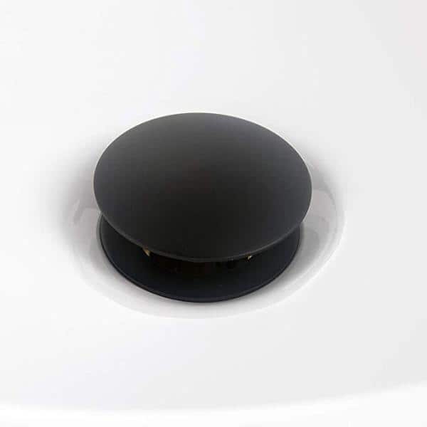 Bathroom Pop-Up Drain Assembly Vessel Sink Drain Stopper with Overflow In Matte Black
