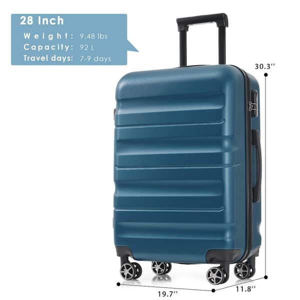 Merax 30.3 in. Inky Blue ABS Hardside Luggage Spinner Suitcase