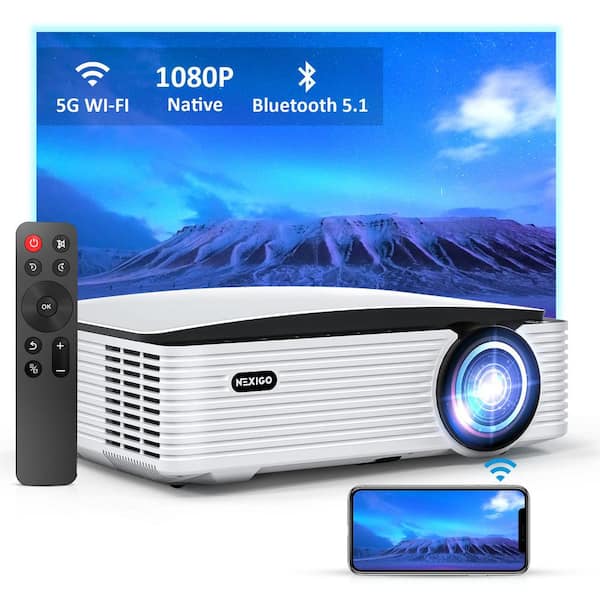 1920 x 1080 Native 1080P LCD Projector with 500 Lumens with 5GHz Wi-Fi technology, Bluetooth,Dolby Audio Sound Support