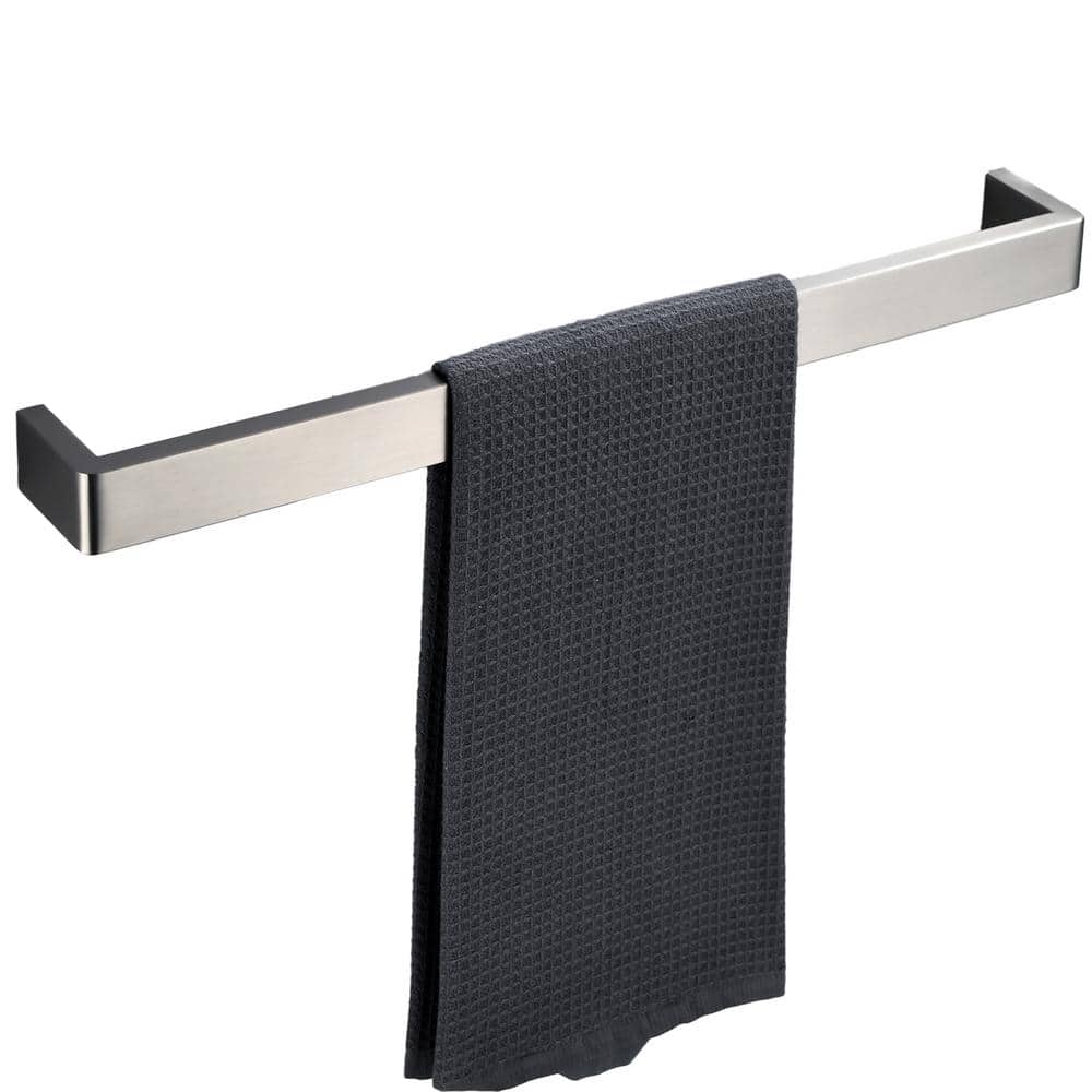 ruiling 24 in. Wall Mount Towel Bar in Square with Brilliance Stainless  Steel in Matte Gray ATK-293 - The Home Depot