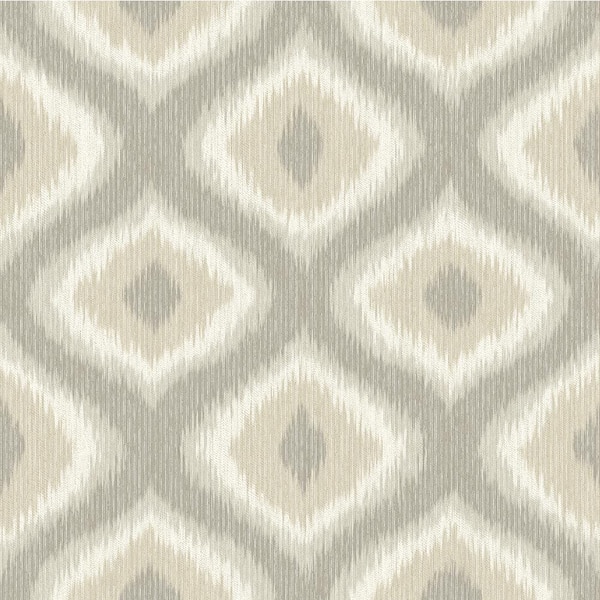 A-Street Prints Abra Taupe Ogee Taupe Wallpaper Sample