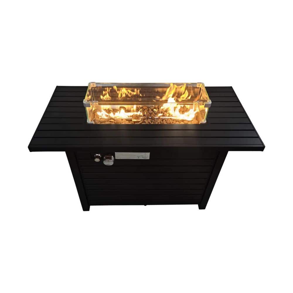 "Black 24"" H Steel Propane Outdoor Fire Pit Table With Lid" price history on PriceWatchPro