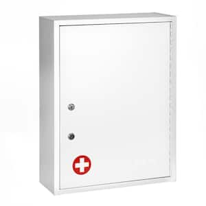 16 in. W x 21 in. H Medium White Surface Mount Dual Locking Medicine Cabinet without Mirror