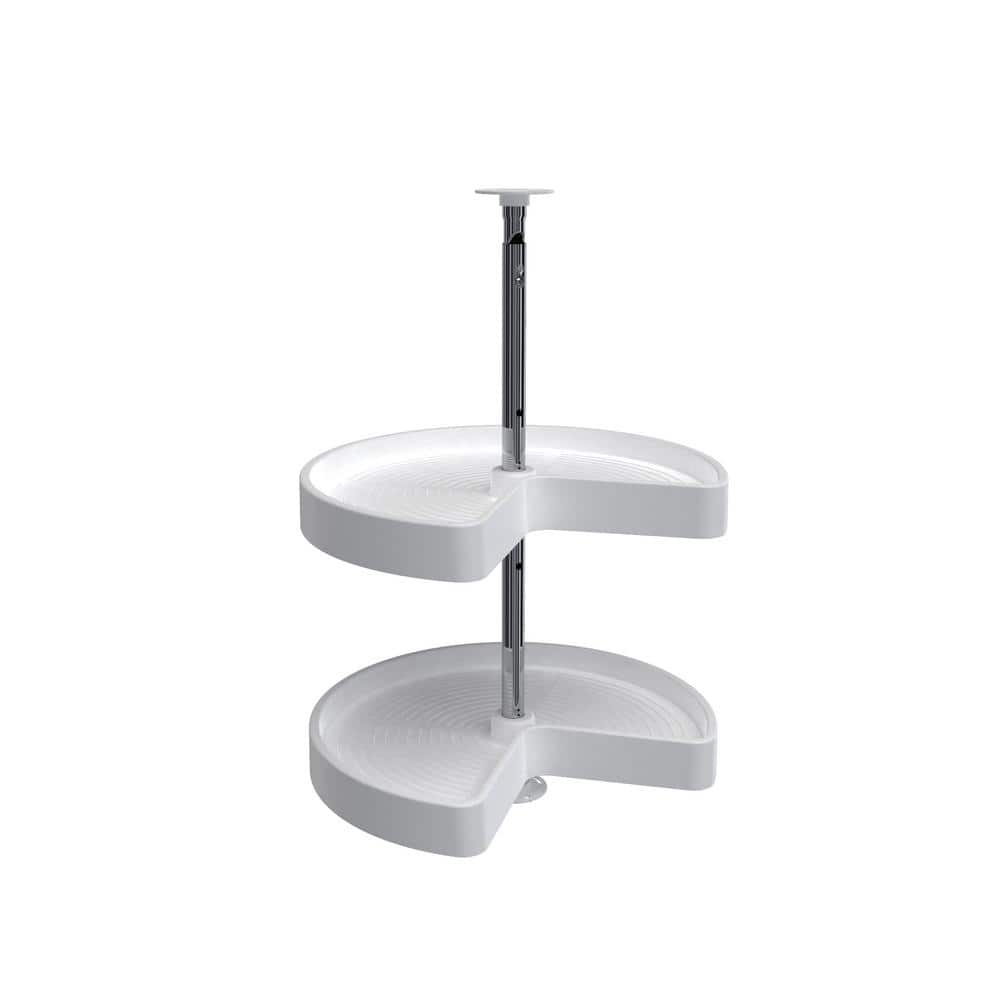 18 in White Polymer Kidney Lazy Susans 2-Shelf price history on PriceWatchPro