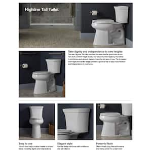 Highline Extra Tall 12 in. Rough In Elongated Toilet Bowl Only in White, Seat Not Included