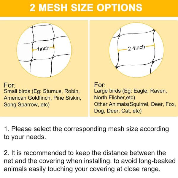 Angel Sar 1 in. Square Mesh 50 ft. x 50 ft. Nylon Garden Poultry Netting, Heavy Duty Aviary Netting for Chicken Hawk Deer