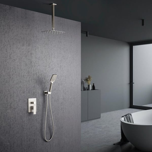 Staykiwi Single Handle 3 -Spray Patterns Shower Faucet 2.5 GPM with Pressure Balance Anti Scald in Brushed Nickel