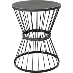 Outdoor 16 in. Iron Side Table ,Matte Black