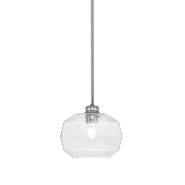 Carlson 60-Watt 1-Light Brushed Nickel Shaded Mini Pendant Light with ...