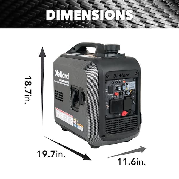 ポータブルded DieHard 2800 Watt Recoil Start Dual Fuel Gas LPG Inverter