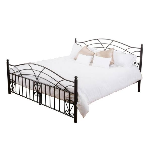 Noble House King-Size Black Iron Victorian Bed Frame