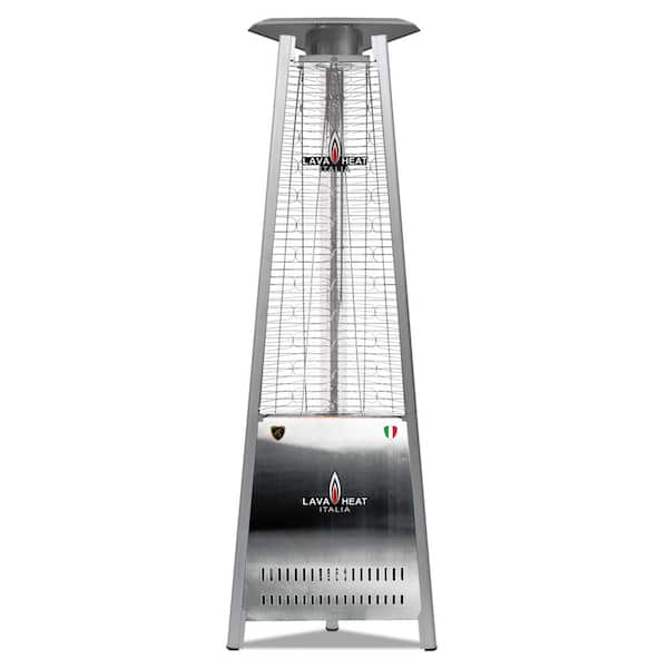 72 in. 42,000 BTU Stainless Steel Pyramid Flame Natural Gas Patio Heater