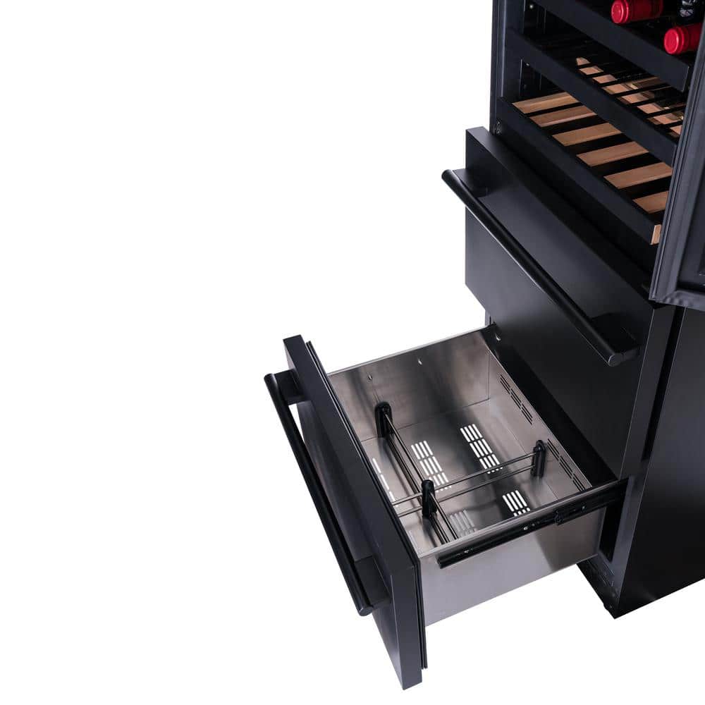 Estate 24" Black Stainless Steel Dual Zone Wine and Beverage Fridge