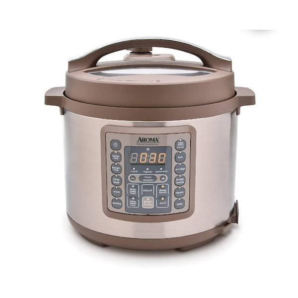 AROMA 4 Qt. Brown Electric Multi-Cooker with Aluminum Pot